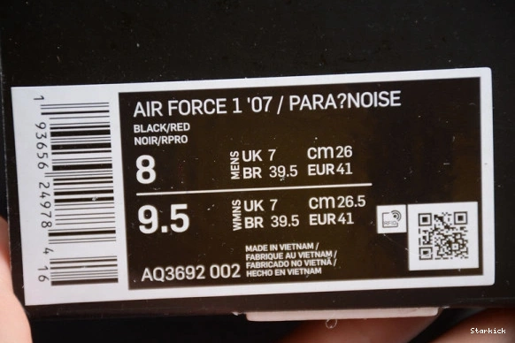 Air PEACEMINUSONE GD AQ3692-002 X Black Force1 Red Nike 0806